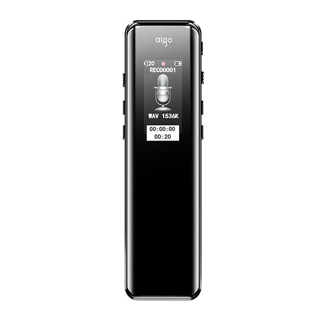 aigo R6911 Digital Voice Recorder with 16GB Storage (32GB Optional), 0.96 Inch 80*160 TFT Screen, Dual Capacitive Microphones, One-Touch Recording, Lossless Audio Capture, Segment Recording Function,