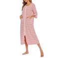 thumbnail image 1 of Langgg Polyester Robe de Nuit pour Femmes en de Rechange Col Rond Fermeture Éclair Cardigan Respirant Peignoir de Maison et de Bureau Tenue de Nuit Vêtements de Nuit Rouge TTG, 1 of 9