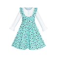 thumbnail image 1 of Robe Fille Bleue Florale Manches Longues Coton Décontractée 5 Ans, 1 of 6