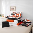 thumbnail image 5 of YST Black White Grey Orange 7 Piece Bed In A Bag Queen Geometric Square Grid Comforter Set With Sheets For Kids Adults Geometry Striped Bedding Set Modern Abstract Lines Grids Bed Set, 5 of 5
