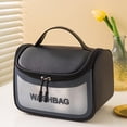 thumbnail image 1 of Translucent Cosmetic Bag, Cosmetic Bag Set Frosted Translucent PVC With Zipper Handle Portable Travel Bag, Hangable And Handy Cosmetic Bag, 1 of 8
