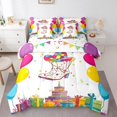 thumbnail image 1 of 7Pcs Western Bedding Colorful Party Decorations Comforter Set Queen, Cowboy Western Decor Bedding Colorful Balloons Comforter + Flat Sheet + Fitted Sheet + 2 Pillowcases + 2 Throw Pillow Covers, 1 of 5
