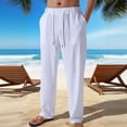 thumbnail image 5 of Dagugfen Lounge Pants for Men Elastic Waist Drawstring Loose Lightweight Travel Beach Pants Work Pants, 5 of 5