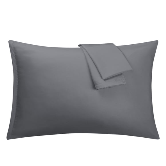 Grey Pillowcases Soft Microfiber Pillow Case Cover with Zipper Queen, 2 Pack
