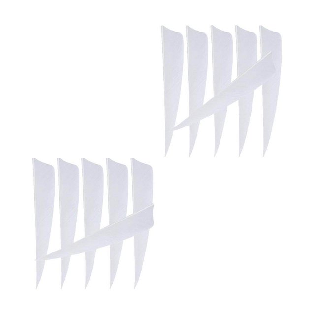 fastboy 12 Pieces 4 Inch Archery Arrow Feathers Fletchings Vanes White