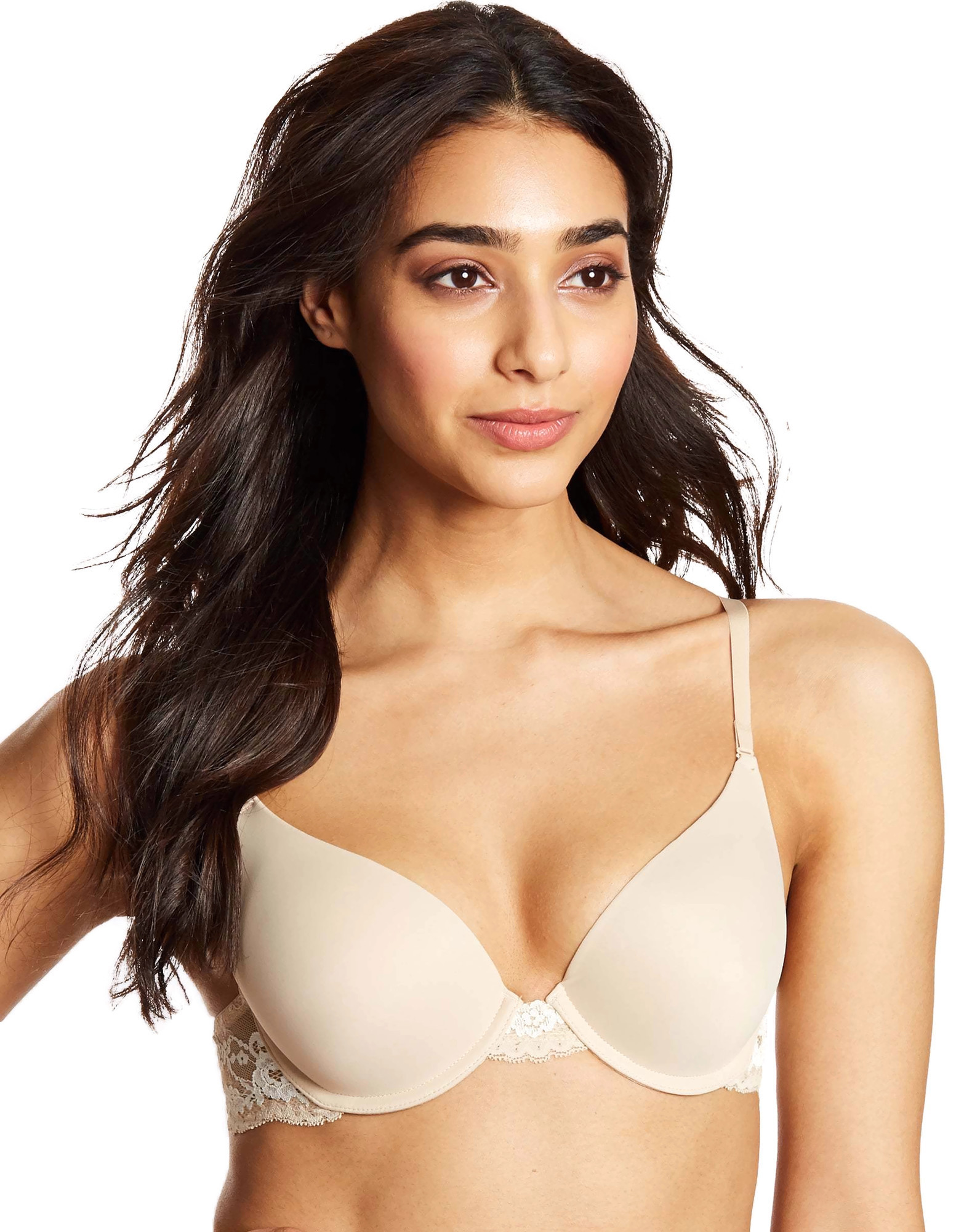 Maidenform Womens Natural Boost Demi Bra, 32C, Latte Lift/Ivory