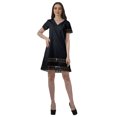 thumbnail image 2 of Moomaya Short Sleeve Tunic Womens Cocktail Dresses Solid Cotton Flex Dress, 2 of 5