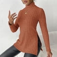 thumbnail image 5 of AherBiu Womens Sweater Tops Long Sleeve Turtleneck Ribble Knit Slim Pullover Tunic Sweaters Shirt Blouse, 5 of 5