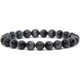 thumbnail image 1 of Bracelet Extensible Unisexe en Perles Rondes de 8 mm en Quartz Oeil de Faucon Naturel, 1 of 3