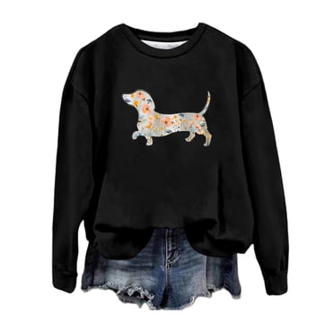 Women's Casual Crewneck Print Sweatshirt Fashionable Pullover Top For Everyday Wear