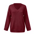 thumbnail image 4 of Kcodviy Femmes Décontracté Ample Uni Hommes Hiver Couleur Manches Longues V Thermique Hommes Chandail Col Chandail Chandail Col en V Chandail Léger Femmes inc Petite Chandails Plage Chandails pour Femmes, 4 of 5