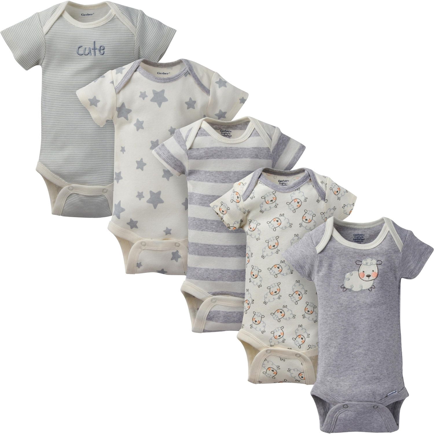 Gerber® Baby Neutral 5-Pack Organic Onesies Bodysuits