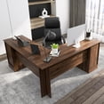 thumbnail image 2 of Giantex  L-Shaped Office Desk, Home Office Corner Computer Workstation w/Inner Adjustable Shelf, Space-Saving Study Writing Desk, Walnut, 2 of 6