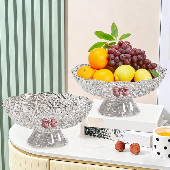 Fruit Serving Tray | Vegetable Plate | Snack Platter | Draining Base for Washing and Holding Produce | Plastic Serving Dish for Home Kitchen Dining Room Party