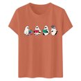 thumbnail image 3 of LUOGENLI T-shirts pour Femme pour Femmes T-Shirt à Manches Courtes à Imprimé Floral à la Mode pour Célébration de Jour / Haut à Col Rond T-shirts pour Femmes T-shirts Graphiques T-shirts Vintage de la Saint-Valentin Orange G, 3 of 3