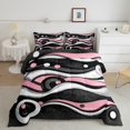 thumbnail image 2 of Erosebridal Pink Stripes Bedding King Comforter Set,Geometric Circle Bedding Sets King with Comforter,Lightweight Reversible Comforter Sets King Size,Abstract Artwork Decoration,3pcs, 2 of 8