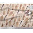 thumbnail image 3 of Soimoi White polyester Crepe Fabric Eagle Feather Print Fabric by Yard 52 Inch Wide, 3 of 3