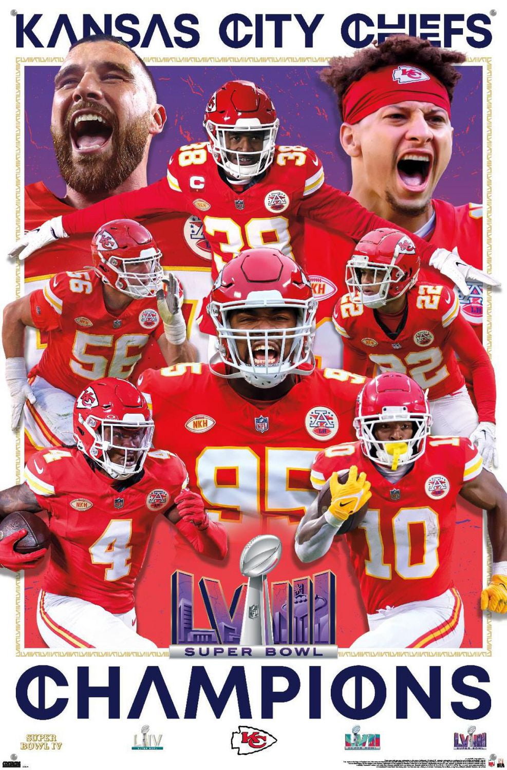 NFL Kansas City Chiefs - Super Bowl LVIII Champions Wall Poster