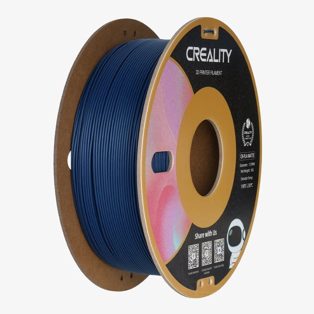 Creality CR-PLA Bobine de Filament d'Impression 3D Mate Bleu Marine, Diamètre de 1,75 mm et Poids de 1,0 kg, Offrant une Finition Mate pour des Impressions Lisses et à Faible Rétrécissement avec un Retrait Facile, Enroulée sur une Bobine en Carton recyclable Écologique compatible avec la Plupart des Imprimantes 3D FDM.