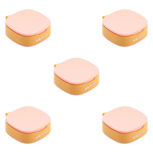 fastboy Pill Storage Box Organizer Compartments Container Health Care Travel Case with Lid Travelling Emergency Supplies Pink 5Set
