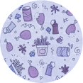 thumbnail image 1 of Ahgly Company Tapis d'Intérieur Rond Lavable en Machine Lavande Bleu Transitionnel, 7 Pieds Rond, 1 of 7