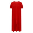 thumbnail image 4 of Erwazi Women Robes Zipper Front Short Sleeve Long Robe Housecoat with Pockets Loungewear, 4 of 6