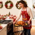 thumbnail image 4 of Todaioua Christmas Printed Apron for Adults with Adjustable Neck & Waist Straps - Waterproof Stain-Resistant Polyester Kitchen Pinafore for Holiday Cooking, Baking Parties, and Festive Home Decor​, 4 of 7