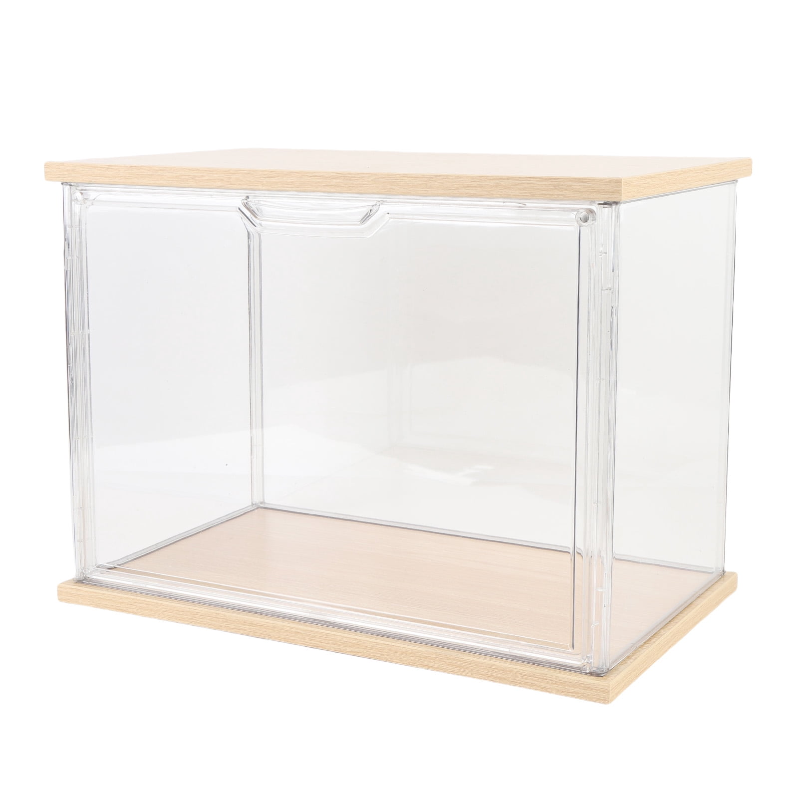 Clear Figure Display Case Plastic Display Box,F Action Figures Collectibles Doll Home Storage Organizing Toys Wood Base Made of Plastic and Wood Suitable for Showing Off Your