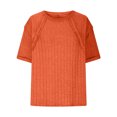 thumbnail image 4 of Timegard T-Shirts à Manches Courtes pour Femmes, Côtelé, Col Rond, Confortable, Décontracté, Ample, Longue Chemise, Haut, Blouse Surdimensionnée, 4 of 7