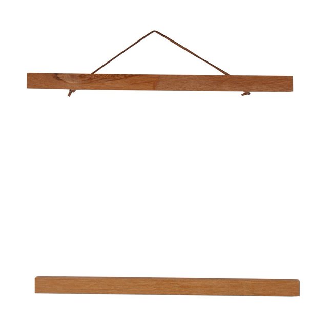 HURRISE Modern Magnetic Wooden Photo Frame DIY Custom Poster Scroll Prints Artwork Hanger Teak Wood