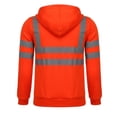thumbnail image 2 of Long Sleeve Tops Mens Road Work High VisibilityPullover Long Sleeve Hooded Sweatshirt Tops Blouse, 2 of 6
