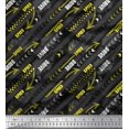 thumbnail image 1 of Soimoi Black Moss Georgette Fabric Brush Stroke & Speed Drive Text Decor Fabric Printed Yard 42 Inch Wide, 1 of 3