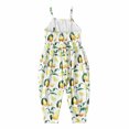 thumbnail image 3 of Girls Childrens Summer Romper Printing Sling Sleeveless Backless Short Jumpsuit, 3 of 9