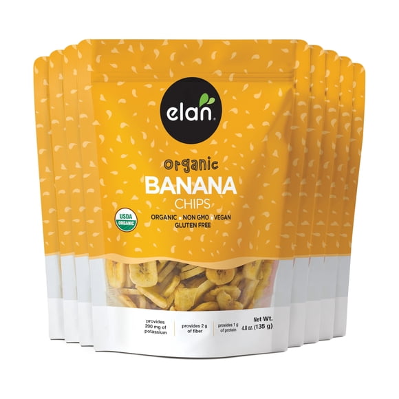 ELAN Organic Banana Chips 8x135g, 1080 Grams
