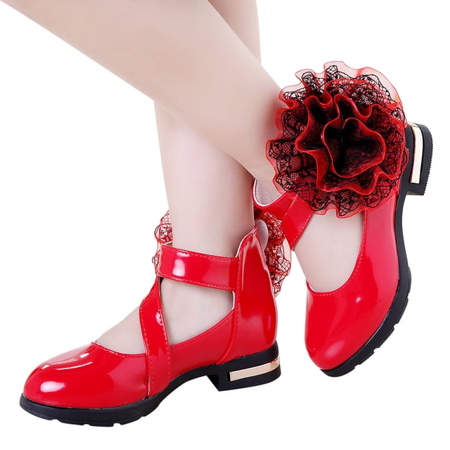 RXIRUCGD Shoes Fall Princess Soft Sole Middle School Students' Black Performance Shoes