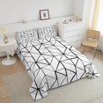 thumbnail image 4 of Erosebridal Modern Geometric Comforter Sets,White and Black Comforters & Duvets, Abstract Triangle Room Decor Ultra Soft 2-Piece, 4 of 8