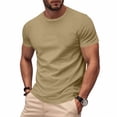 thumbnail image 2 of Yuyuzo Mens T-Shirts Casual Summer Short Sleeve Loose Fitted Solid Color Outdoor Running Sports Tees Plus Size Tops, 2 of 7