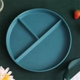 thumbnail image 4 of Oleegame Ensemble de Couverts en Acier Inoxydable 2 Pcs Assiettes en Blé pour Adultes Ensemble de Vaisselle Réutilisable Assiette Compartimentée pour Enfants Plateau à Salade en Plastique pour Bariatrique Plateau à Lunch Micro-Ondes et Lave-Vaisselle Bleu, 4 of 7