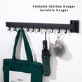 thumbnail image 4 of Zootealy Wall Mounted Clothes Hanger Rack Retractable Clothes Drying Rack Space-Saver Laundry Drying Rack,Collapsible for Laundry Balcony Mudroom Bedroom, 4 of 6
