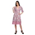 thumbnail image 3 of Moomaya Robe Imprimée Longueur Genou pour Femmes Grande Taille Vêtements Décontractés Tenue d'Été, 3 of 4