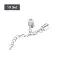 thumbnail image 3 of Unique Bargains 10Sets 7mm Leather Cord End Caps with Lobster Clasps & Extender Chain for DIY, Rhodium Tone, 3 of 7
