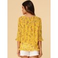 thumbnail image 5 of INSPIRE CHIC Blouse Fluide en Mousseline à Volants à Manches 3/4 à Imprimé Floral pour Femme, 5 of 5