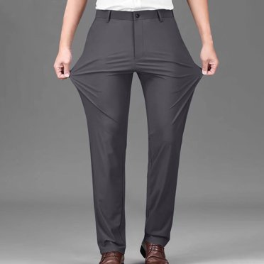 AherBiu Pantalon Habillé pour Hommes Coupe Ajustée devant Plat Classique Taille Extensible Pantalon Moulant Extensible Pantalon Habillé