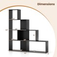 thumbnail image 3 of Gymax 2 Pcs Bibliothèque à 4 Niveaux avec 6 Cubes de Rangement 64 Pieds' de Haut Bibliothèque d'Escalier Géométrique Moderne, 3 of 10