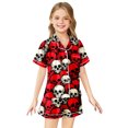thumbnail image 1 of Pyjama en Faux Soie Imprimé d'Halloween pour Filles, Ensemble à Manches Courtes (2 à 13 Ans), 1 of 3