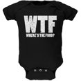thumbnail image 1 of WTF (Où Est la Nourriture?) Noir Doux Bébé une Pièce, 1 of 1