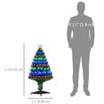 thumbnail image 3 of Arbre de Noël en fibre optique LED HOMCOM 3FT pré-éclairé avec support - vert, 3 of 10