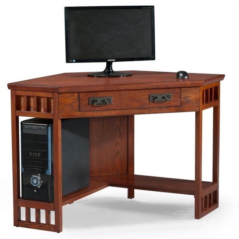 Bowery Hill Corner Computer Desk in Mission Oak