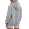 thumbnail image 4 of aohooy Crop Full Zip Hoodie Women Oversized Hooded Sweatshirt Fall Basic Plain Casual Fall Jackets with Pockets Drawstring Gray,S, 4 of 8