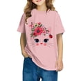 thumbnail image 1 of Rbaofujie Dessin Animé Chat Dessin Animé Imprimé Garçons et Filles Porter Col Rond Manche Courte Nouveau Bébé Été Bricolage Mode T-Shirt pour Enfants, 1 of 4